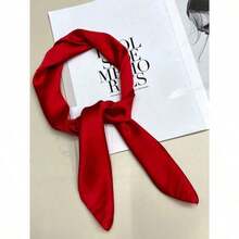 1pc Solid Color Elegant & Unique Classic Spring/Autumn Women Scarf, Versatile & Comfortable Daily Wear - Đỏ - Xem 3