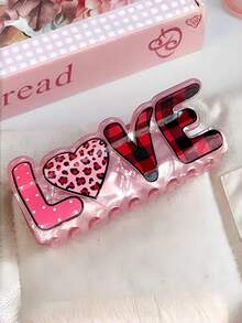1个女士豹纹心形发爪夹，多功能发爪发夹，适合日常、约会及其他场合 - 彩色 - 查看 8