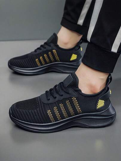 Zapatillas deportivas casuales de malla transpirable de ancho amplio, suela suave y ligera, zapatos versátiles para correr para hombres de talla grande