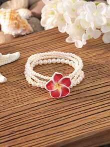 Bohemian Style Crystal & Seed Bead Bracelet, Layered Daisy Flower Design For Women - Multicolor - View 8