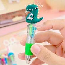 10/20pcs Mini Macaron Color Gift Pens, Fun Animal-Shaped Pens, A Set Of Colorful And Cute Animal Ballpoint Pens With 4 Functions Integrated, A Children's Gift Set, A Baby Baptism Gift, A Baptism And Birthday Gift, Office And School Supplies, Classroom Rewards, A Cute Pen Set For Gift Parties (Various Styles) - Round - View 3