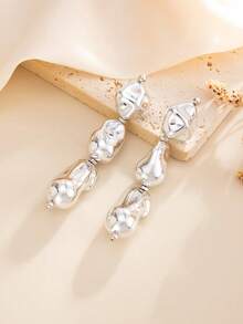 2件套优雅几何夸张仿珍珠串珠长流苏耳环，奢华珠宝，适合婚礼、派对、度假、休闲、街头风格，男女皆宜的礼物 - 耳飾 - 查看 6