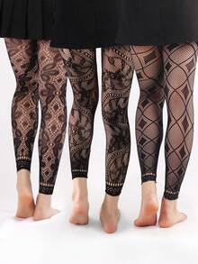 Belley Ultra-Fine Woven Fabric With Jacquard Pattern, Fashionable And Sexy Women's Style, Three Pieces Set / Complete Outfit. - Black - View 3