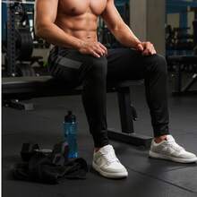 Men's Dry Fit Spandex Pants For Training And Running. Men's Dry Fit Pants For The Gym, Training, Running, And Fitness. - Black/lead - View 7