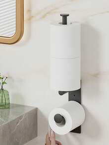 1PC Multi-Functional, Drill-Free Wall-Mounted Tissue Holder Is Suitable For Home Bathrooms, Hotels, Kitchens, And RVs. It Can Hold Rolls Of Paper, Watches, And Other Small Items. - Multicolor - View 4