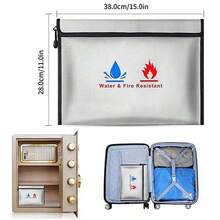 Túi đựng tài liệu chống cháy, bao gồm 1 bộ ví đựng tiền chống cháy và chậm bắt lửa, Kích thước: [Kích thước], Được làm từ chất liệu phủ silicon không gây kích ứng, an toàn để đựng tiền mặt, tài liệu quan trọng, trang sức và hộ chiếu. - A - Xem 2