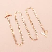 Fashionable Fishbone Chain Face Chain Earrings, Personality Cool Style Long Tassel Earrings For Women, Perfect For Parties And Photoshoots - 1 - 查看 4