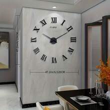 Acrylic Wall Clock, Vintage Roman Numeral & Pointer Design, Asymmetrical Shaped Panel, DIY Decor Easy Installation (No Tools Required), Suitable For Office And Other Spaces - 1PC - View 5