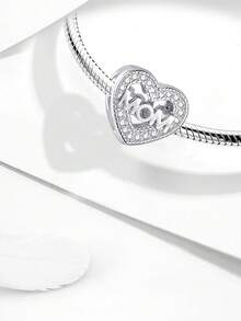 S925纯银温暖母爱吊坠，适合女性手链DIY饰品 - 鑲鑽MOM - 查看 4