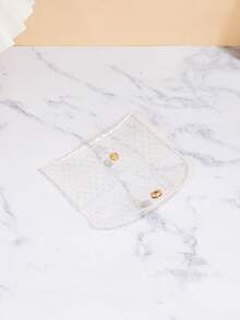 Monedero transparente y colorido de PVC holográfico con estrella iridiscente pentagonal cambiante, monedero mini, cartera, monedero pequeño, monedero para tarjetas, cosas lindas, monedero para dinero, artículo esencial de viaje de verano para mujer - Blanco - Ver 5