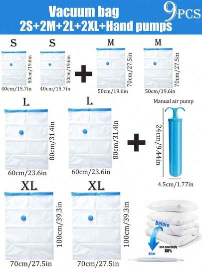 1/1pc Vacuum Compression Storage Bag, Suitable For Clothes, Mattress, Blanket, Down Quilt, Pillow, Comforter, Also Suitable For Travel, Moving, Bedroom Storage, Organization, Home Storage