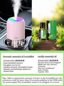 1件 180ml 臥室加濕器，2種工作模式，彩色夜燈，靜音噴霧，家用電動空氣清新機，小型香薰燈，精油擴香機，兼容精油。黑色、白色和粉色可選，適合房間裝飾、汽車、辦公室、客廳、桌面使用，是送給女性的理想禮物。這款USB供電空氣清新機（需插電使用）提供空氣加濕與滋潤，為您創造舒適環境。 - 彩色 - 查看 25