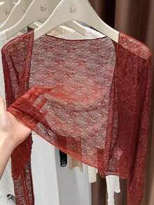 1 món đồ (áo khoác cardigan ren mùa xuân, hè, thu), áo hai dây chống nắng cao cấp, chân váy, áo choàng mỏng bằng lưới khoét vai, có mũ trùm đầu, khăn choàng. - Nhiều màu - Xem 4