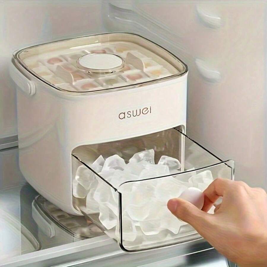 [48 Ice, Double Layer] 48 Ice Countertop Ice Maker | Double Layer Design,  Safety | Suitable For Home, Office, Outdoor - Màu trắng ngà - Xem 1
