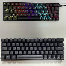 60% 便携式机械 LED 背光 63 键迷你有线办公键盘，青轴，兼容 Windows 笔记本电脑，黑白配色 - 查看 8