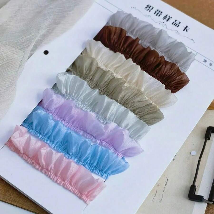 3cm breites plissiertes Spitzenband für Kleidung Handwerkskunst, DIY-Zubehör für Bekleidung, Nähzubehör, Rüschen-Nähstoff - Mehrfarbig - Übersicht 1