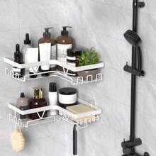 Corner Shower Caddy Shower Corner Shelf Organiser Bathroom Whitedll - White - View 2