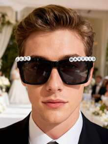 Gafas de boda compatibles para novia y novio con tinte - Montura de imitación, serie especial europea para boda, fiesta de boda, accesorios fotográficos, despedida de soltera - Gafas de disfraz románticas - Ver 10