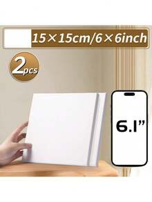 2 buah Panel Kanvas Siap Pakai, Bingkai Kayu, Bahan Kain, Berbagai Ukuran Cocok Untuk Melukis, Lukisan Minyak, Akrilik, Cat Air, Cocok Untuk Seniman, Profesional, Dewasa, Ukuran Termasuk 5x7 Inci, 8x10 Inci, 6x6 Inci, 8x8 Inci, 12x12 Inci, 9x12 Inci, 12x16 Inci, 16x20 Inci - Beraneka warna - View 5