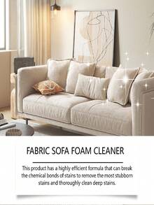 JAYSUING 1pc/2pcs Fabric Sofa Foam Cleaner. Fabric Sofa, Curtain, Mattress Foam Cleaner. Can Break Down Stubborn Stains To Thoroughly Clean Deep-Seated Dirt, With A Gentle Formula That Won't Damage Sofa Materials, Maintaining Its Softness And Luster. No Residual Foam Or Odor After Cleaning, Keeping The Sofa Fresh And Clean. - Liquid - View 6