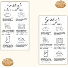 Sourdough Care Instruction Card/Business Card Size | Storage Tip Label Sticker Fermentation Starter | How To Package For Bread Baker Customers - A - View 2