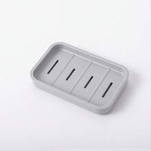 1pc Silicone Soap Dish, Drainage Design Silicone Soap Holder, Bathroom Organizer, Japanese Style Creative - Multicolor - View 14