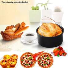 6/7/8 Inch Non Stick Cake Mold Baking Pizza Pan Air Fryer Tray Round Basket Bakeware Mould Kitchen Accessories Cooking Tool - Black - View 5