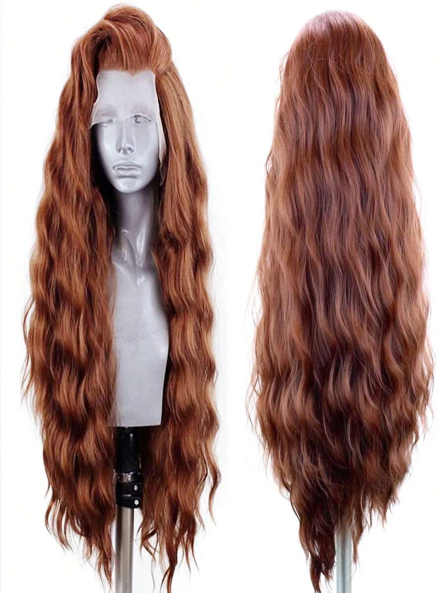 Synthetic Lace Front Wigs For Women Natural Hairline Synthetic Hair Lace Wig Long Brown Wig PrePlucked Cosplay Woman Wigs - 彩色 - 查看 1