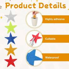 50PCS Warning Reflective Sticker, Shape Reflective Stickers, Night Visibility Adhesive Safety Sticker, Waterproof Reflector Decal Motorcycle, Car, Trailer, Truck, Clothing And Helmet - Default - View 3