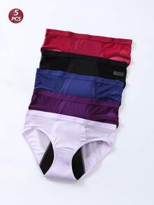 5 piezas de bragas de malla con patchwork para mujer, ropa interior posparto, cómodas, transpirables y amigables con la piel para uso diario en todas las estaciones - Multicolor - Ver 10