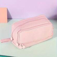 1 Hộp bút nhiều lớp màu đen, hộp đựng văn phòng phẩm dung tích lớn, kiểu dáng đơn giản, phù hợp cho học sinh trung học cơ sở và trung học phổ thông. - hồng - Xem 7