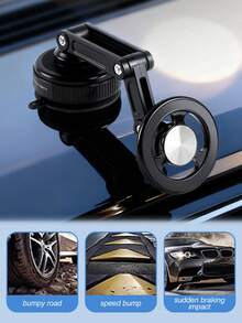 360°可调节车载手机支架，带吸盘和磁性底座，兼容 MagSafe和安卓手机，可折叠仪表盘/挡风玻璃支架，适用于汽车、卡车、办公桌、浴室等场所，防震通用智能手机支架 - 磁吸折疊支架 - 查看 4