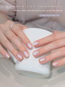 SHANGFEIYA 10毫升珍珠白丝线凝胶，闪亮丝绸贝壳纹理美甲凝胶，UV/LED可卸凝胶，适用于沙龙和DIY美甲 - 彩色 - 查看 8