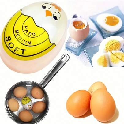 Cartoon Color Changing Egg Timer, Resin Boiled Egg Observer For Soft Boiled & Runny Yolk Eggs, Kitchen Cooking Reminder Tool