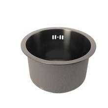 Mini Round Kitchen Sink Single Bowl Stainless Steel Bar Round Basin Black - Multicolor - View 4
