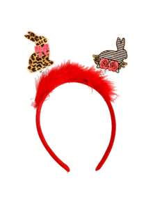 1pc Leopard Print Rabbit & Chick Egg Cartoon Party Cute ABS Plastic Easter Headband - Multicolor - View 5
