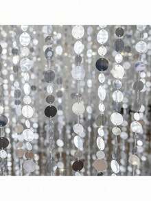 5 chiếc dây sequin PVC lấp lánh màu bạc dài 5 mét (196,85 inch) dùng trang trí đám cưới | Sequins PVC sáng bóng, thích hợp cho tiệc tại nhà, lễ cưới, trang trí tiệc chiêu đãi. - Xem 1