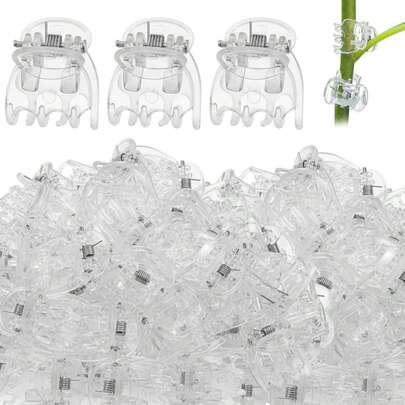 30/50/100Pcs Orchid Clips, Transparent Plastic Garden Plant Clips, 6 Claws Orchid Clips, Garden Plant Support Clip For Supporting Stems/Vines/Stalk Grow Upright