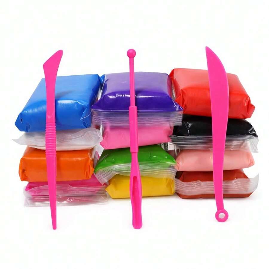 Set de plastilina colorida 5D con textura suave y elástica para crear figuras llamativas, estimular la imaginación y disfrutar horas de juego creativo lleno de colores vibrantes - Multicolor - Ver 1
