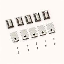 10 Bộ (10 kẹp + 10 ốc vít) Đầu kéo khóa kim loại, Chốt chặn cuối khóa túi xách, Dụng cụ cố định khóa kéo, Đầu kéo khóa vuông màu bạc/vàng/xám kim loại - Nhiều màu - Xem 5