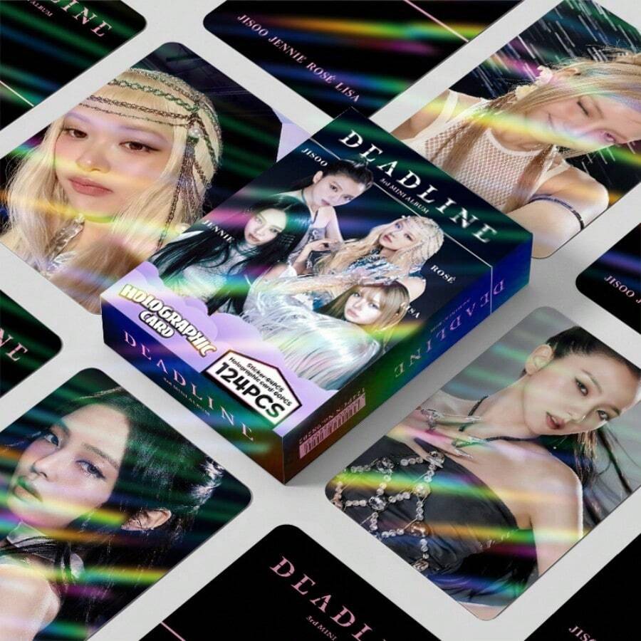 124张全息闪卡,激光闪亮卡,小卡,JISOO,JENNIE,ROSE,LISA,DEADLIDE迷你专辑周边,歌曲《GO》小卡,LOMO卡,将的风格融入你的日常生活,BLINK专属定制粉丝周边! - 彩色 - 查看 1