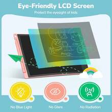 2 Pack 10 Inch LCD Writing Tablet, Colorful Toddler Doodle Board, Reusable Electronic Drawing Pad, Educational Learning Toys For 3 4 5 6 Year Old Boys Girls, Portable Gift For Home School Travel - Pink+Blue - View 2