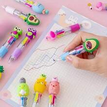 10/20pcs Mini Macaron Color Gift Pens, Fun Animal-Shaped Pens, A Set Of Colorful And Cute Animal Ballpoint Pens With 4 Functions Integrated, A Children's Gift Set, A Baby Baptism Gift, A Baptism And Birthday Gift, Office And School Supplies, Classroom Rewards, A Cute Pen Set For Gift Parties (Various Styles) - Round - View 5