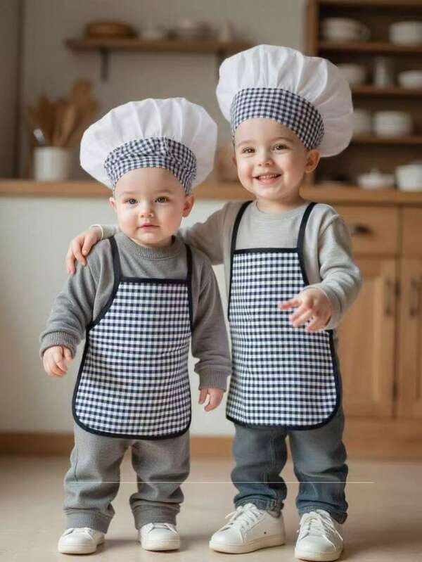 1 Set Kids Chef Costume, Children Cooking Role Play Outfit, Baby Photo Prop
