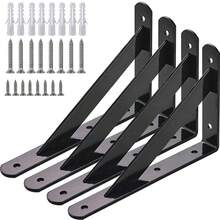 4pcs Heavy Duty 6" Shelf Brackets With Mounting Screws - Durable Wall L Brackets, 150x95mm - A - View 2