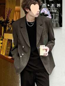Spring And Autumn New Handsome, Loose, Lightweight, Cool, Fashionable Men's Clothing, Niche Design, Korean Style Suit Jacket - 咖啡棕 - 查看 4