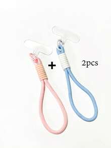 Silicone Lanyard Gasket Macaron Color Phone Lanyard + Earphone Case Lanyard, Short Silicone Nylon Wrist Strap, Phone Case And Earphone Case Anti-Lost Pendant With Clear Tether Tabs Spring Gift - Multicolor - View 6