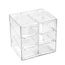 Transparent Storage Drawer Cabinet Small Plastic Desk Storage Organiser With 6 Drawers Desktop Craft Drawer Organizer Box Mini Stackable Clear Caddy ForStoring Lipstick Jewelry DIY Partsgtt - Transparent - View 1