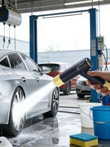 美国标准伸缩式花园软管，带可调节高压喷嘴，适用于洗车和浇水 - B - 查看 9