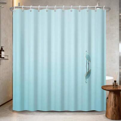 1 chiếc rèm tắm họa tiết chim tối giản, rèm tắm in họa tiết tối giản hiện đại, phù hợp với nhiều kiểu trang trí phòng tắm và nhà vệ sinh, phụ kiện phòng tắm, rèm bồn tắm.
